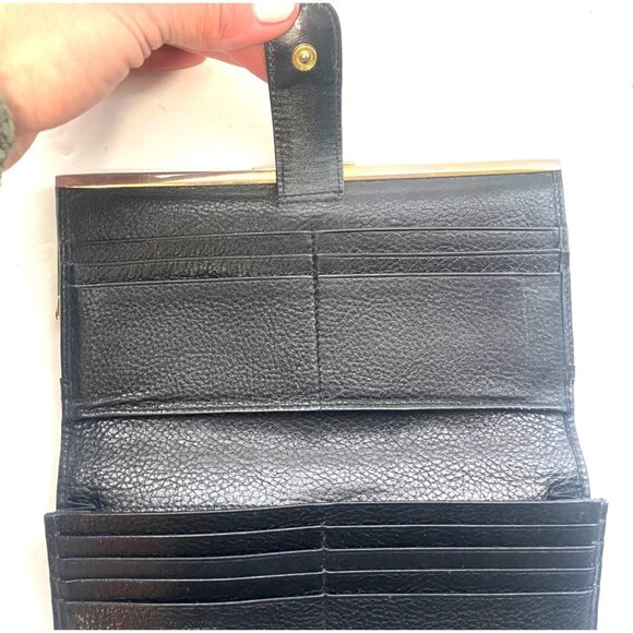 Bally Full Black Pebble Leather Wallet Clasp Made In Italy - Picture 4 of 11